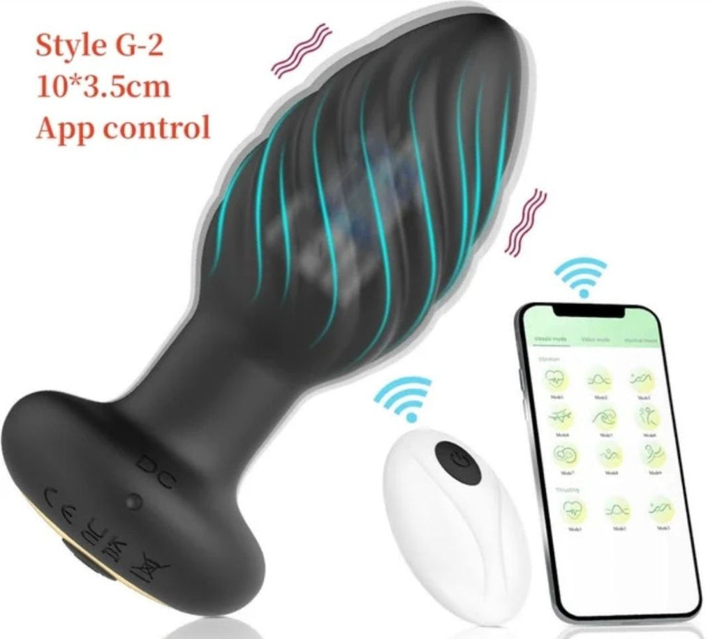 Vibrating black Butt Plug (controlled) - sex toy Anal Plugs Lebanon