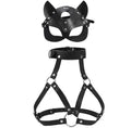Leather open cup bra with Mask - sex toy BDSM Lebanon