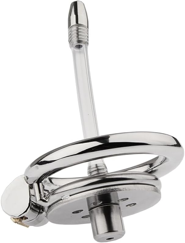Premium Stainless Steel Hollow Flat Chastity Cage: with Silicone Catheter - Cumequoi Cock cages sex toys Lebanon