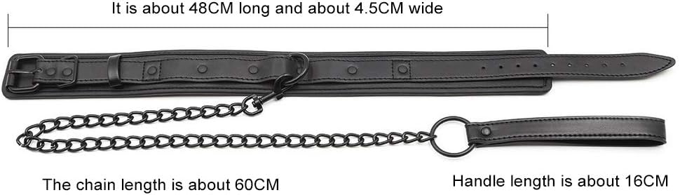 High Quality Collar Pu Leather Neck Collar Leash: Choker Necklace with Chain