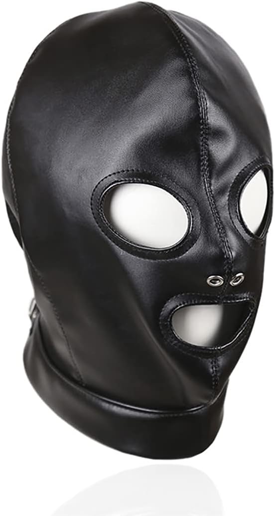 Premium Leather Costume Restraint Mask: BDSM