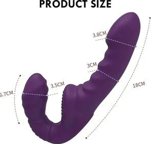 Double Strapless Dildo Strapon with Vibration
