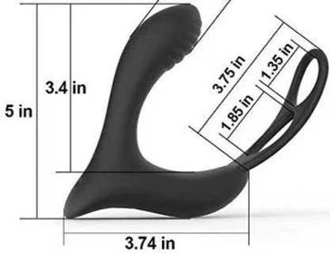 Prostate Massager With 2 Cock Rings - sex toy Prostate Massagers Lebanon