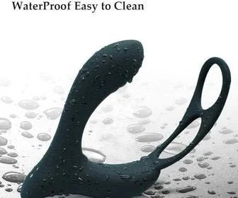 Prostate Massager With 2 Cock Rings - sex toy Prostate Massagers Lebanon