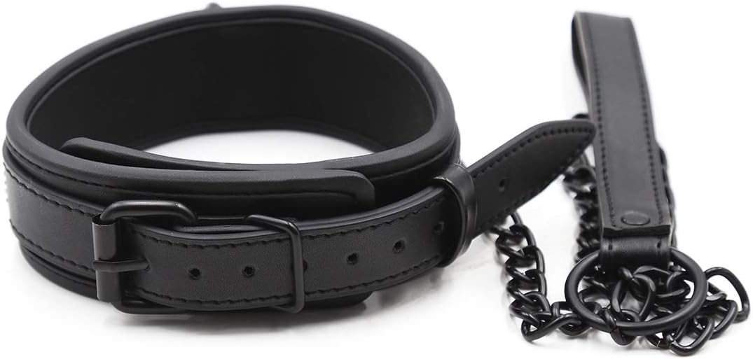 High Quality Collar Pu Leather Neck Collar Leash: Choker Necklace with Chain