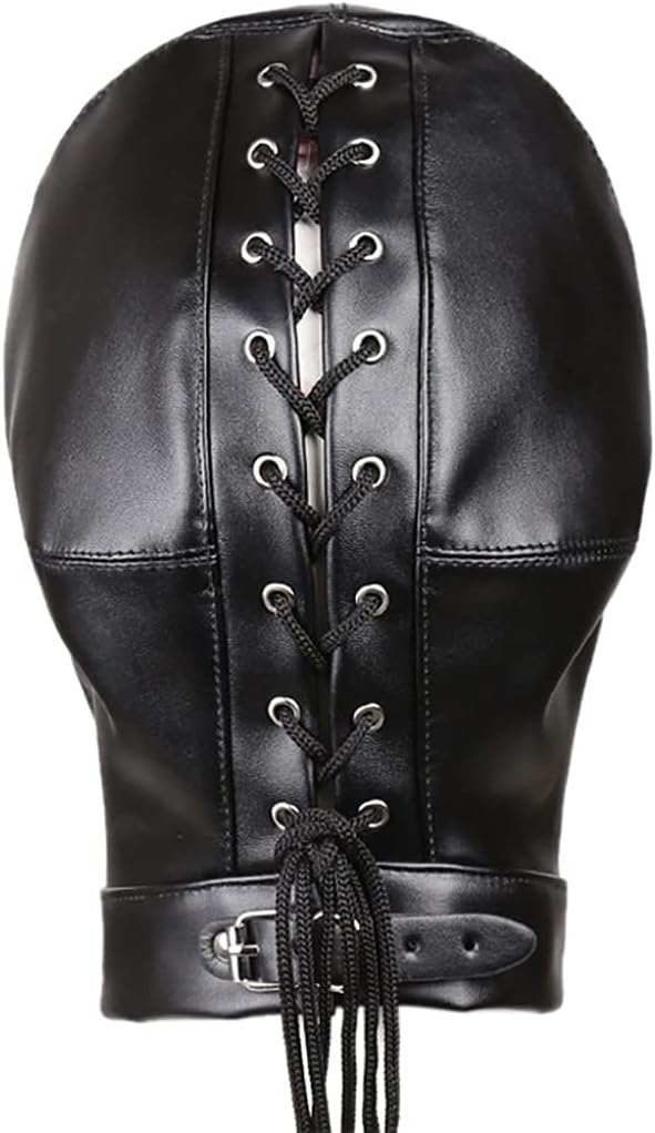 Premium Leather Costume Restraint Mask: BDSM