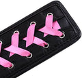 Premium Leather Spanking Paddle With Purple Ribbon Bow