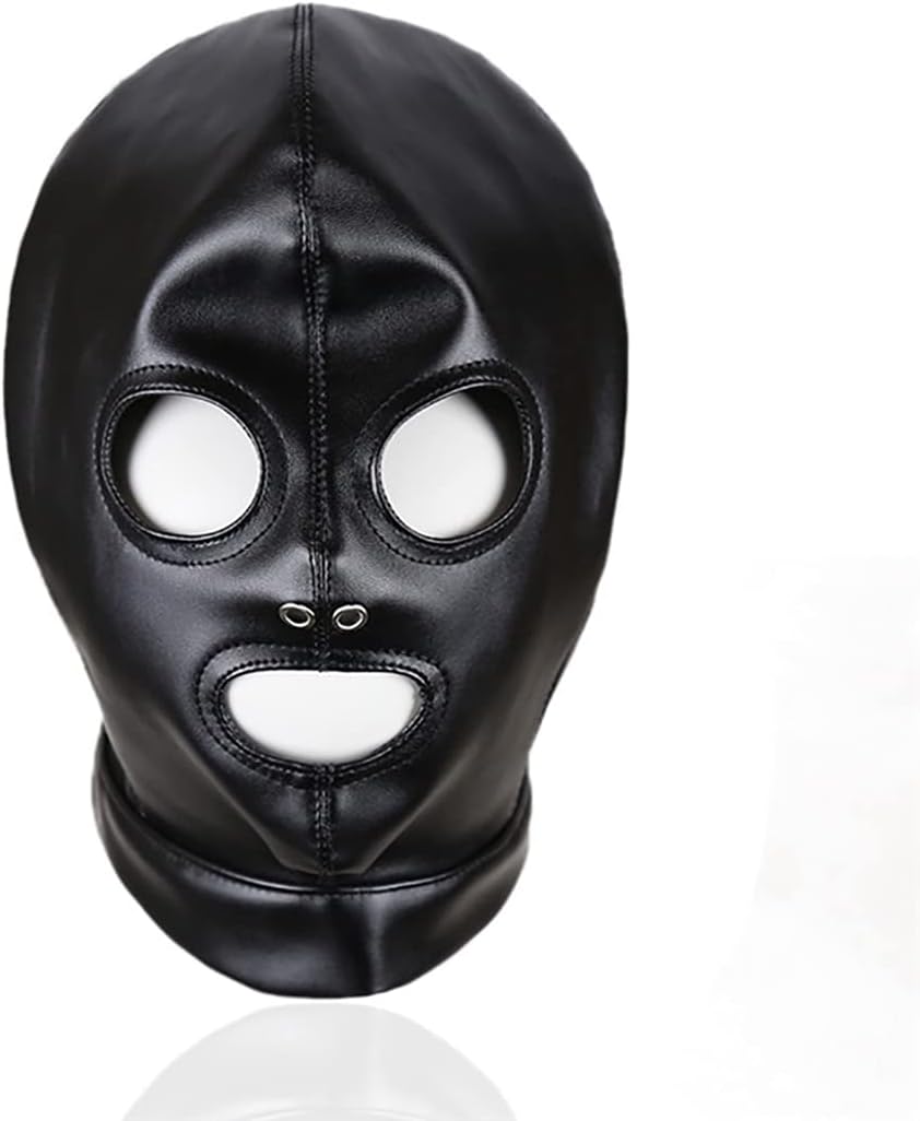 Premium Leather Costume Restraint Mask: BDSM