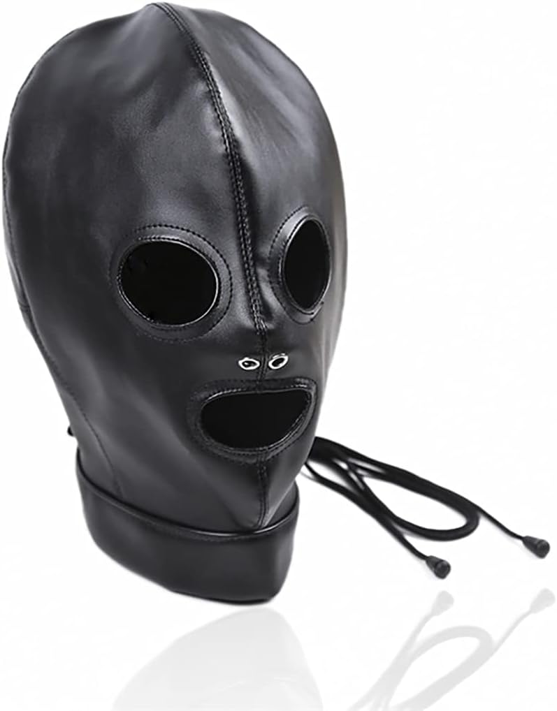 Premium Leather Costume Restraint Mask: BDSM