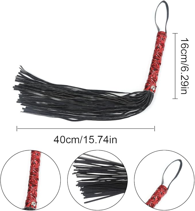 High Quality Leather Whip With Braided Handle And Wrist For Refined BDSM Games