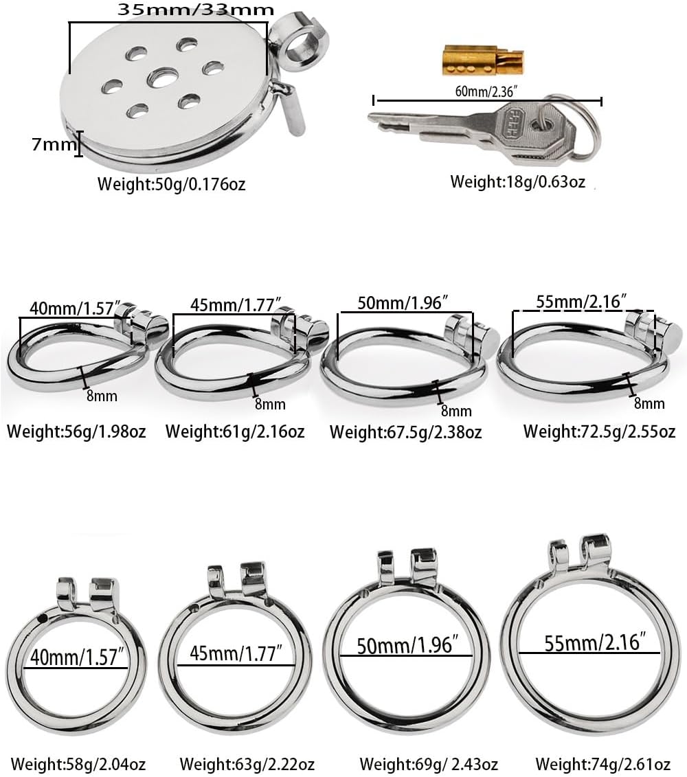 Premium Stainless Steel Hollow Flat Chastity Cage: with Silicone Catheter - Cumequoi Cock cages sex toys Lebanon