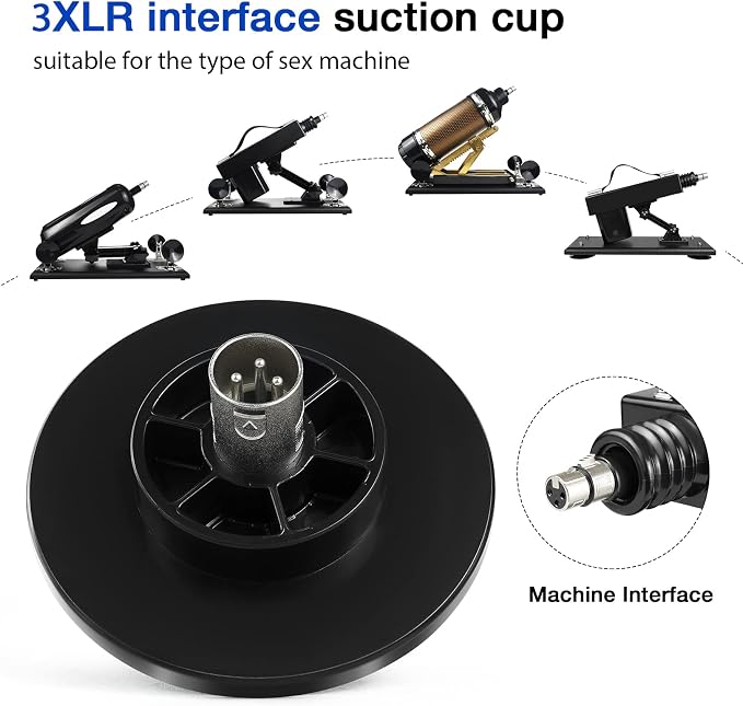 Plate for Sex Machines: Suction Cup Adapter with 3XLR Connector - Cumequoi Sex machines