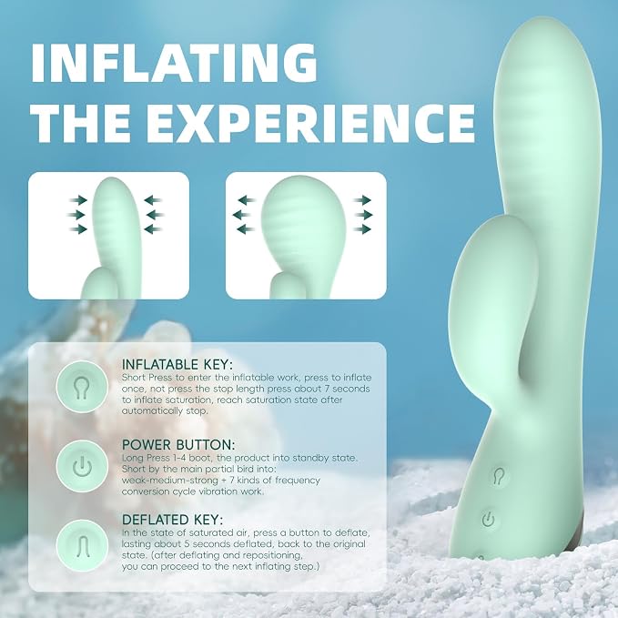 Inflatable Head Rabbit Vibrator: Medical Silicone - Cumequoi Vibrators & Suckers sex toys Lebanon