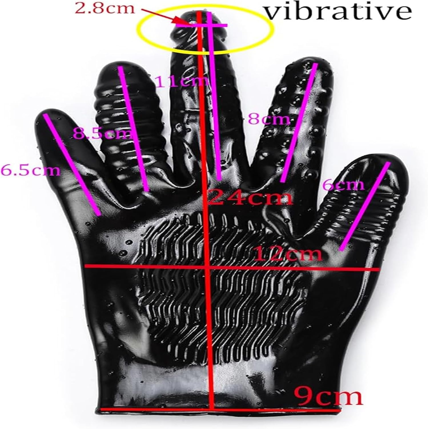 Sex Massage Gloves, Fisting and Fingering Gloves: Vibrating Middle Finger