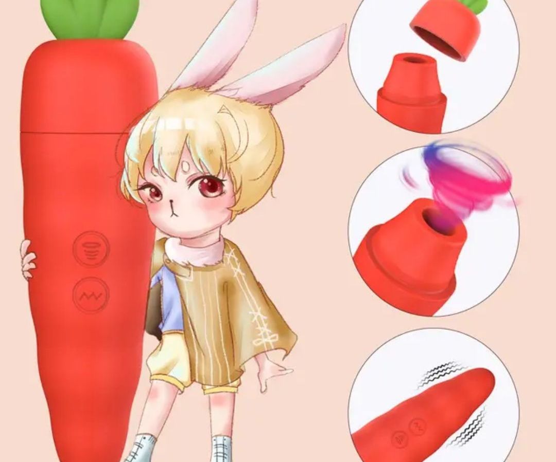 Vibrator+Clit sucker 2 in 1 Carrot shape - sex toy Vibrators & Suckers Lebanon