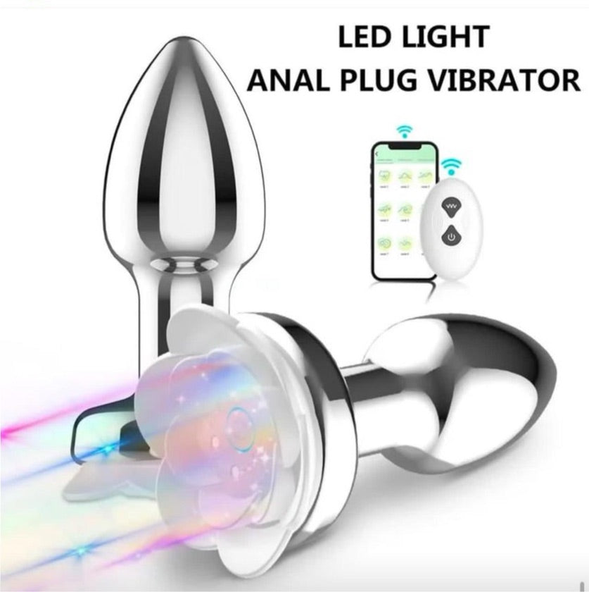 Vibrating anal plug with lights