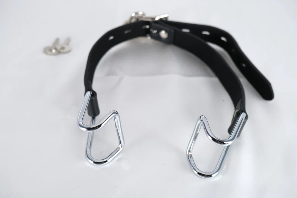 Black Faux Leather Mouth Spreader: BDSM Accessory for Sensory Play