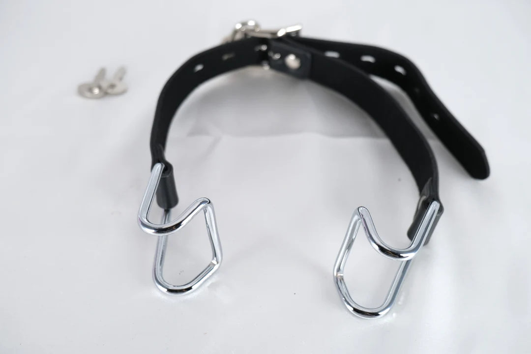 Black Faux Leather Mouth Spreader: BDSM Accessory for Sensory Play