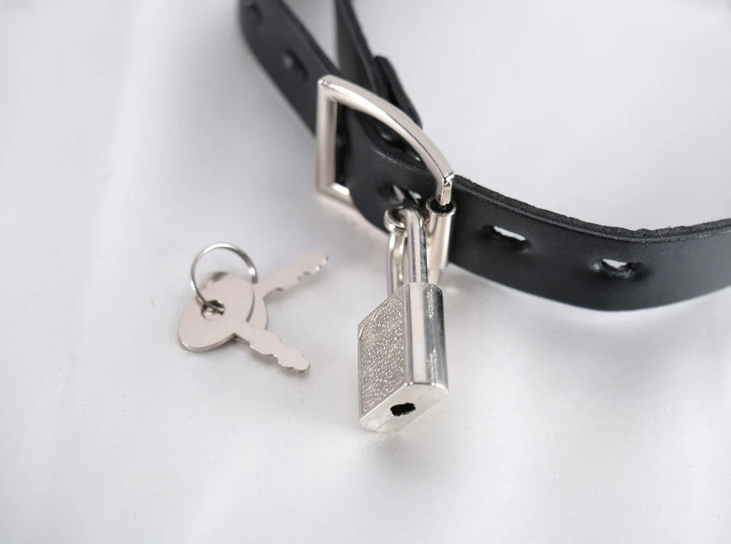 Black Faux Leather Mouth Spreader: BDSM Accessory for Sensory Play