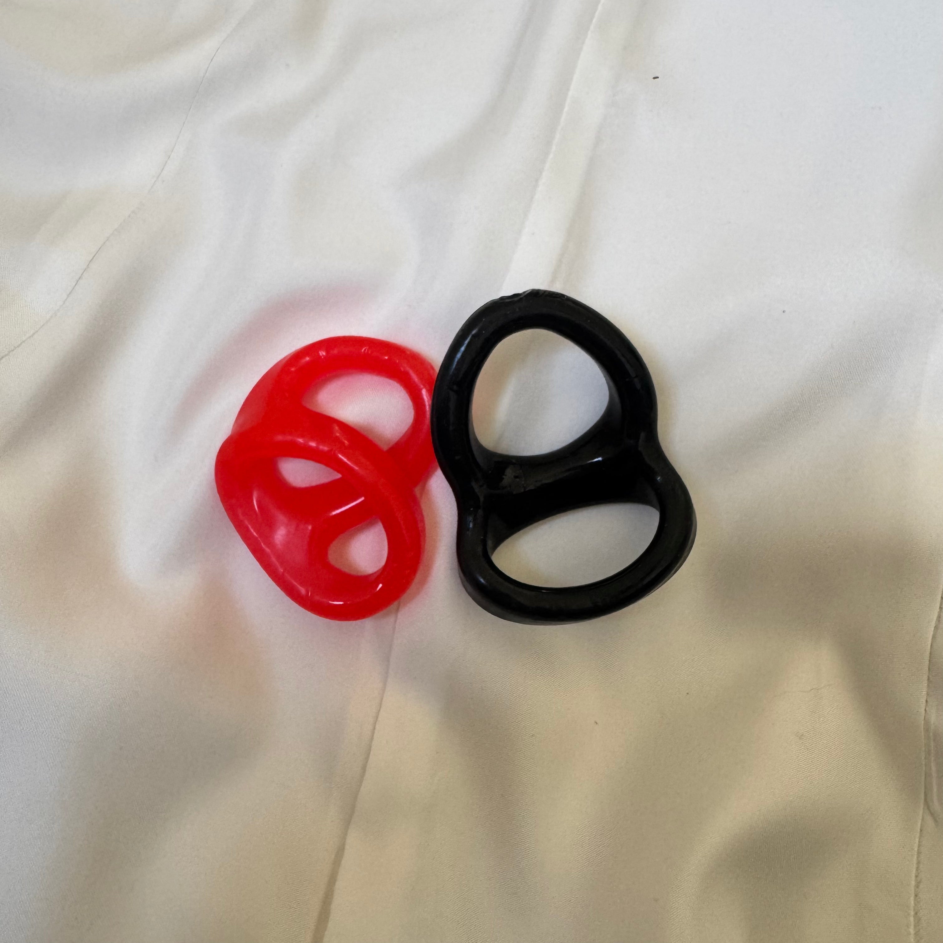 Dual Ring Cock Ring - Silicone Support Strap | Cumequoi
