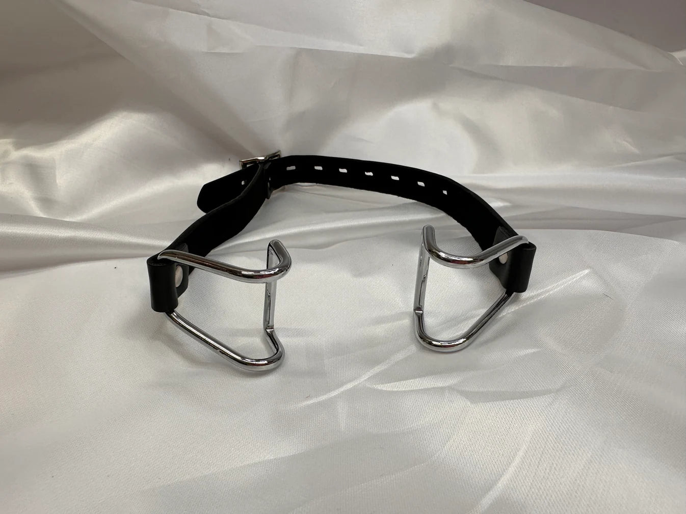 Black Faux Leather Mouth Spreader: BDSM Accessory for Sensory Play