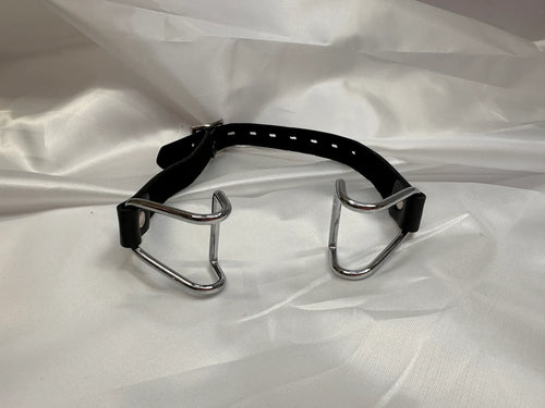 Black Faux Leather Mouth Spreader: BDSM Accessory for Sensory Play - Cumequoi BDSM sex toys Lebanon