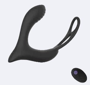 Prostate Massager With 2 Cock Rings - sex toy Prostate Massagers Lebanon