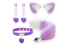 Purple Kitten Play Bondage Set - 4-Piece Fur Set | Cumequoi - Cumequoi BDSM sex toys Lebanon
