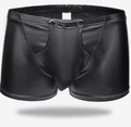 Men's Boxer Briefs - Black Faux Leather | Cumequoi - Cumequoi Lingerie For Men sex toys Lebanon