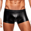 Men's Boxer Shorts - Black Faux Leather | Cumequoi - Cumequoi Lingerie For Men sex toys Lebanon