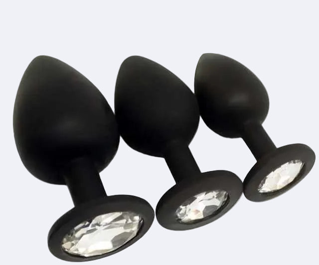 Silicone Butt Plug - White Diamond