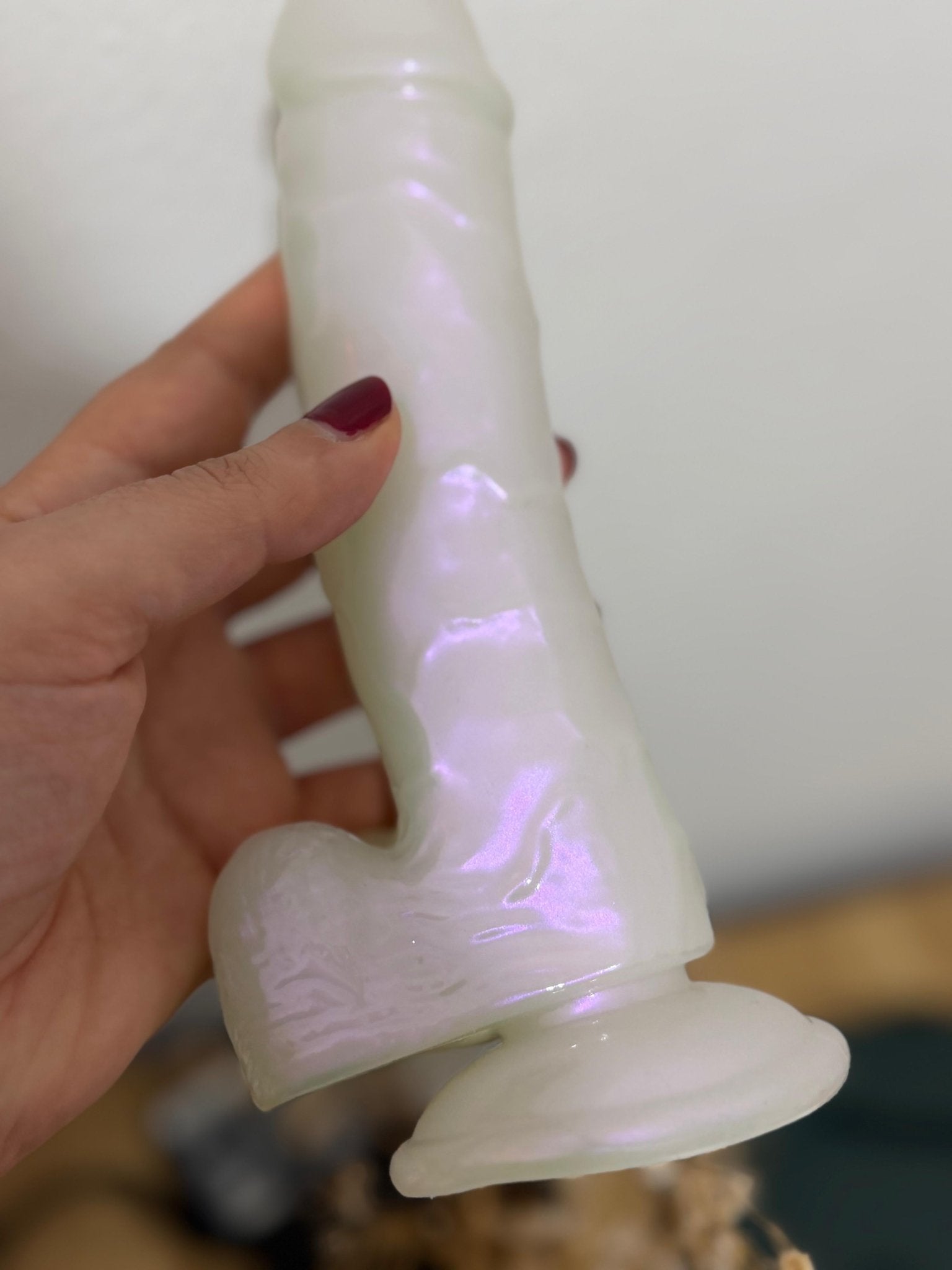 Pearly Coloured Transparent TPE Dildo: Suction Base - sex toy Dildos & Strapons Lebanon