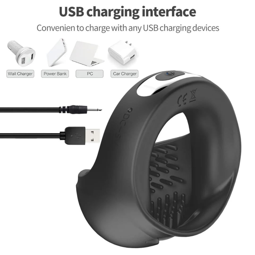 Rechargeable Vibrating Cock and Balls Ring