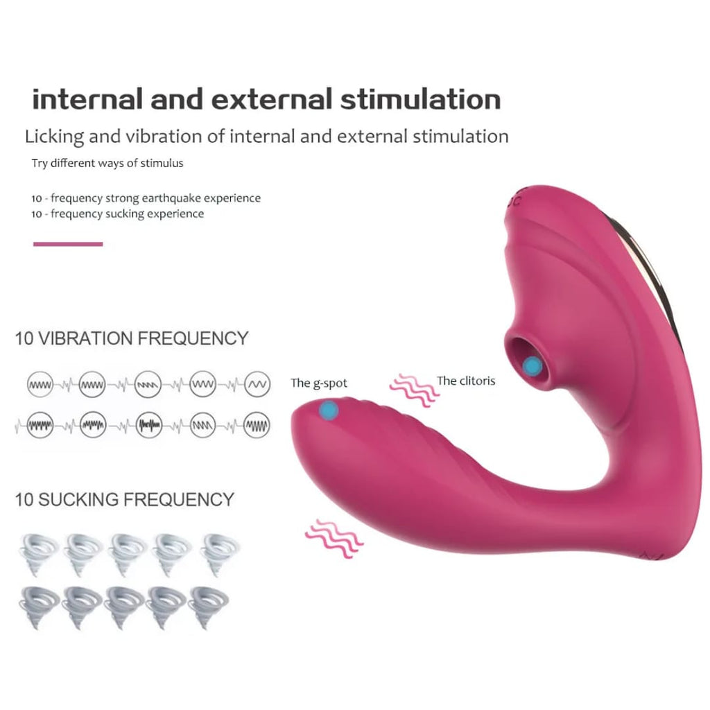 JOY Rabbit Vibrator with Clit Sucker - sex toy Vibrators & Suckers Lebanon