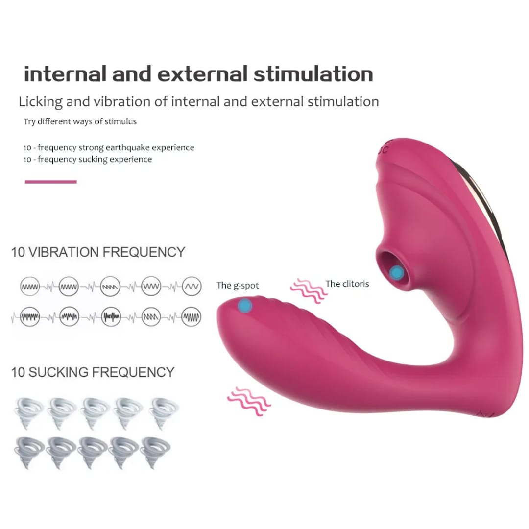 JOY Rabbit Vibrator with Clit Sucker - sex toy Vibrators & Suckers Lebanon