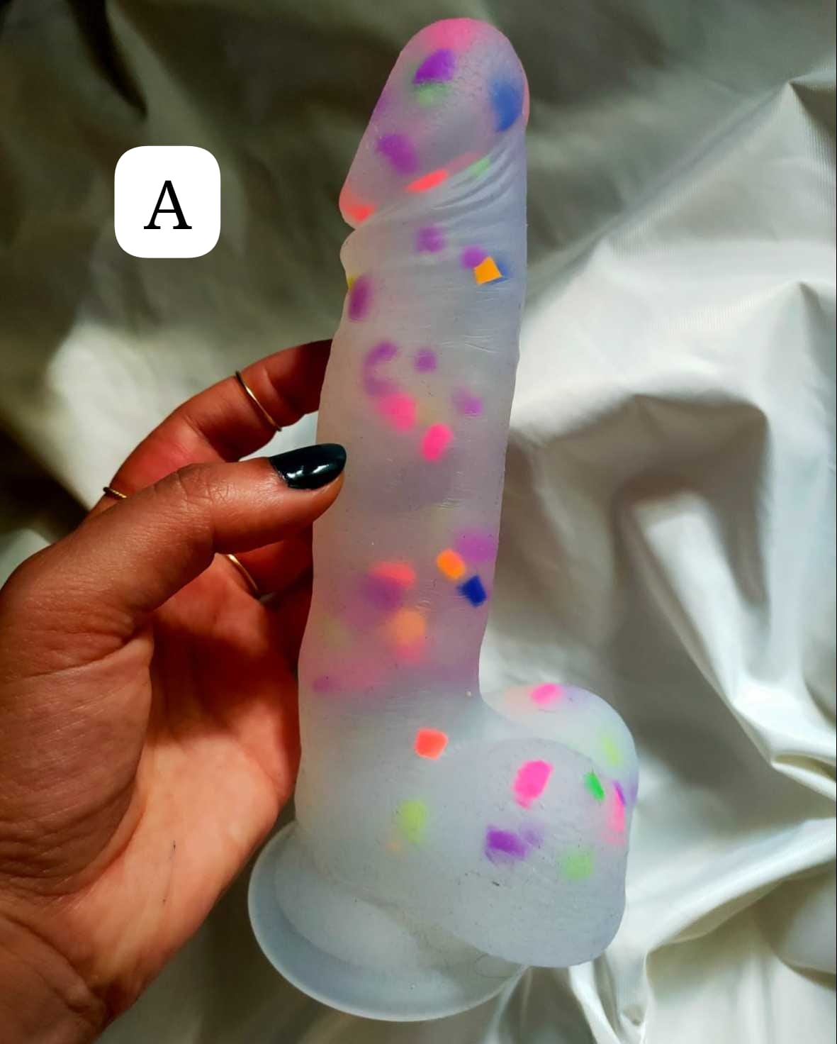 Cumefetti Frosted Silicone Dildo