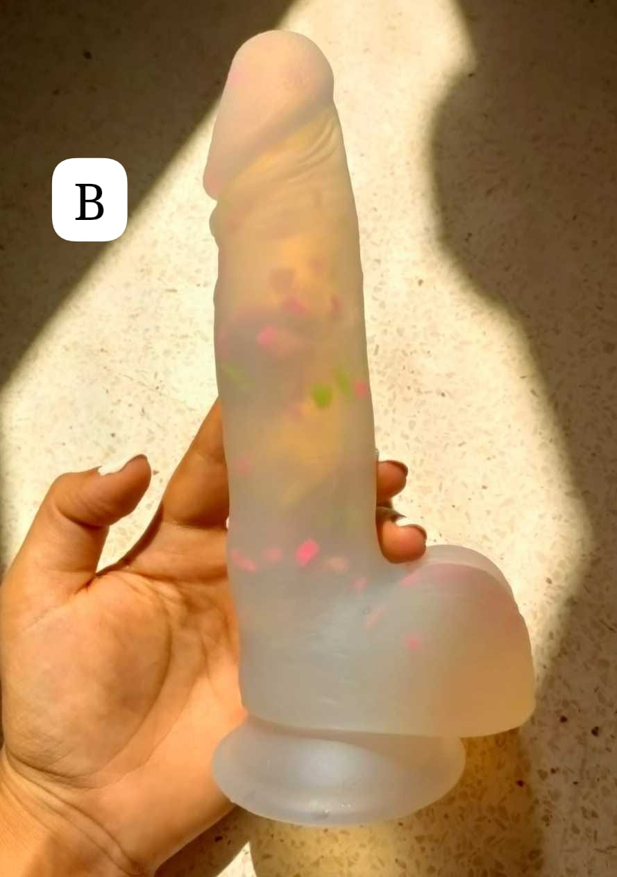 Cumefetti Frosted Silicone Dildo