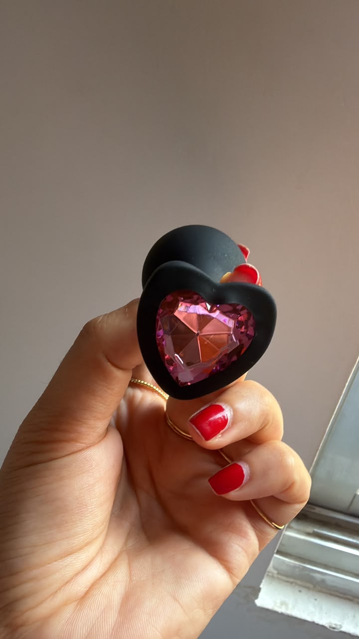 Medical Silicone Anal Plugs, Jeweled Butt Plug, Anal Trainer Toys, Heart Butt Plugs