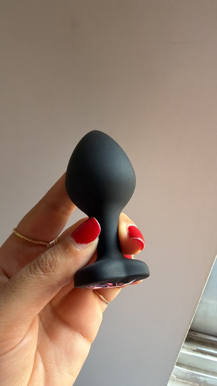 Medical Silicone Anal Plugs, Jeweled Butt Plug, Anal Trainer Toys, Heart Butt Plugs