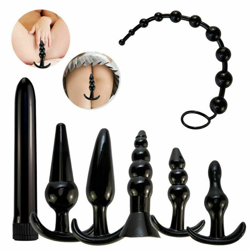 Anal Plug Set - 7 Piece Black TPE | Cumequoi - Cumequoi Anal Plugs sex toys Lebanon