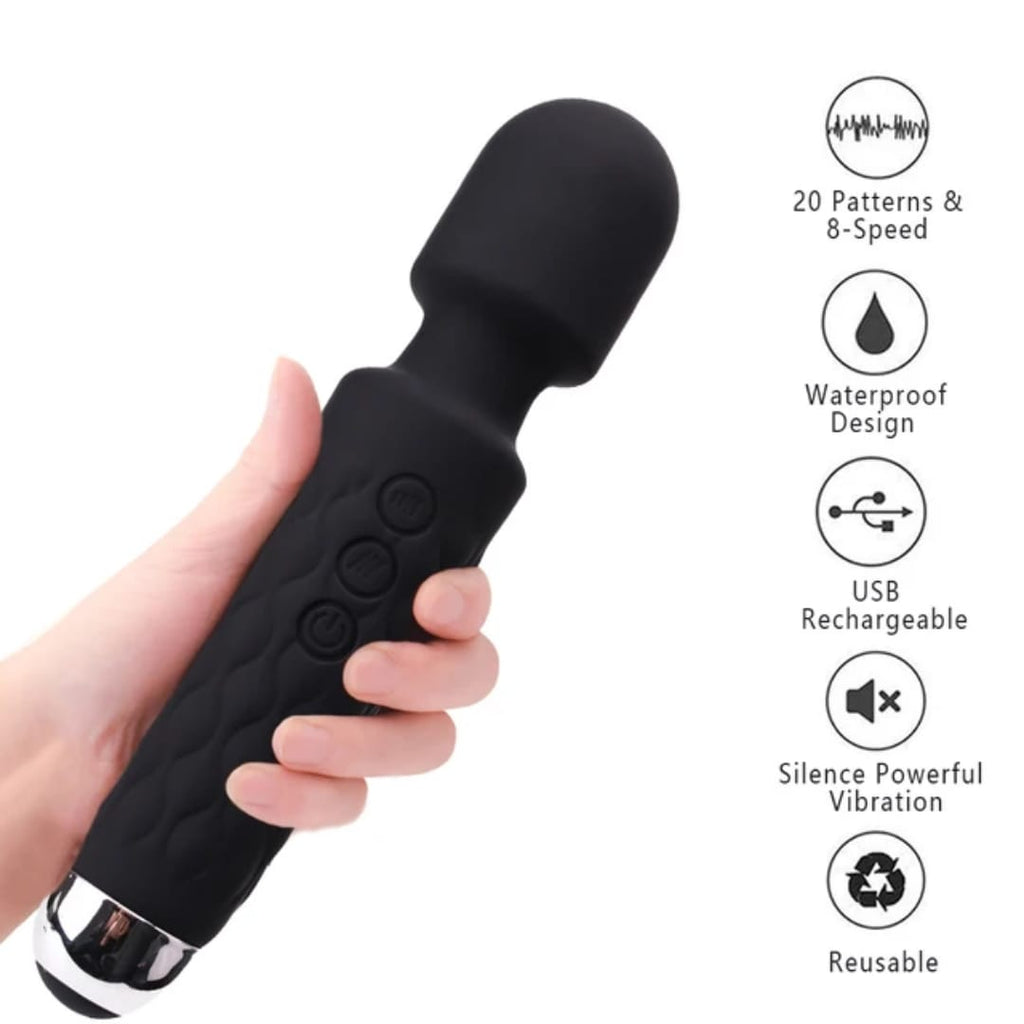 Wand Vibrator - 20 Pattern Silicone Massager - sex toy Vibrators & Suckers Lebanon
