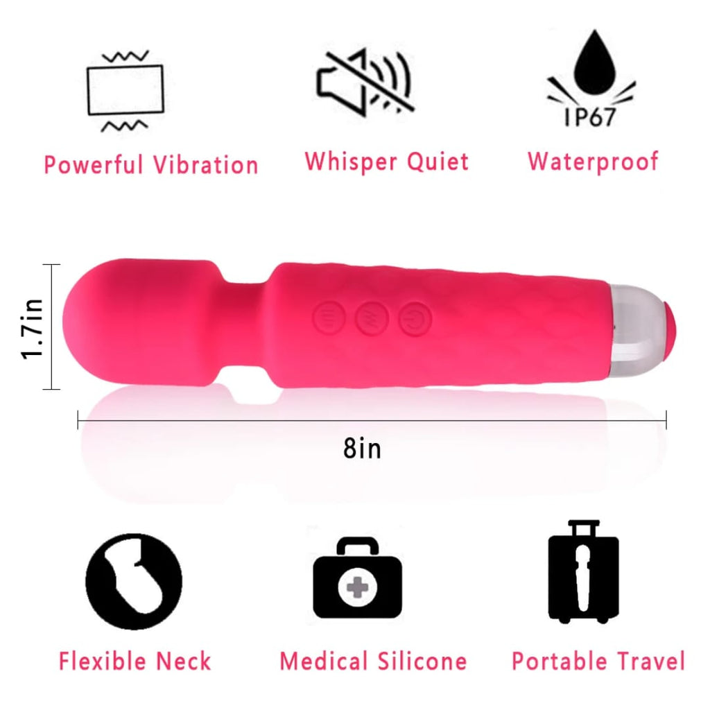 Wand Vibrator - 20 Pattern Silicone Massager - sex toy Vibrators & Suckers Lebanon