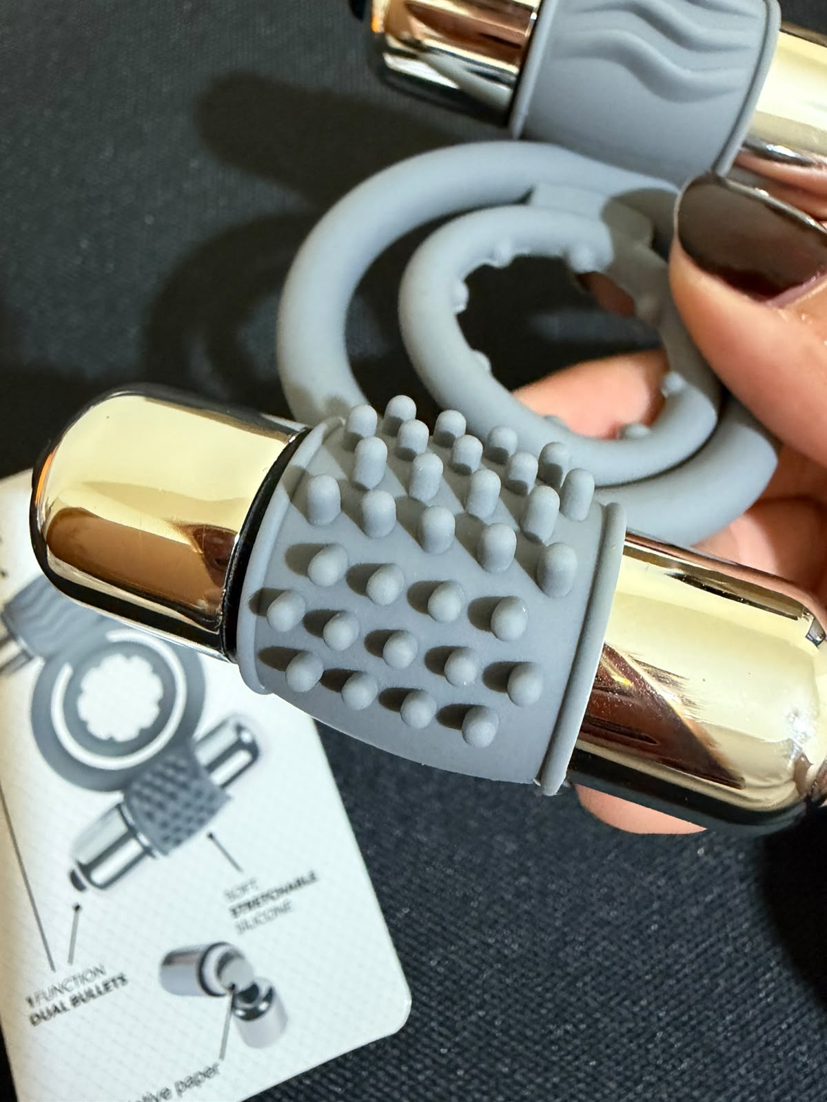 Double Cock Ring Vibrator - Waterproof Silicone | Cumequoi - Cumequoi Cock Rings sex toys Lebanon