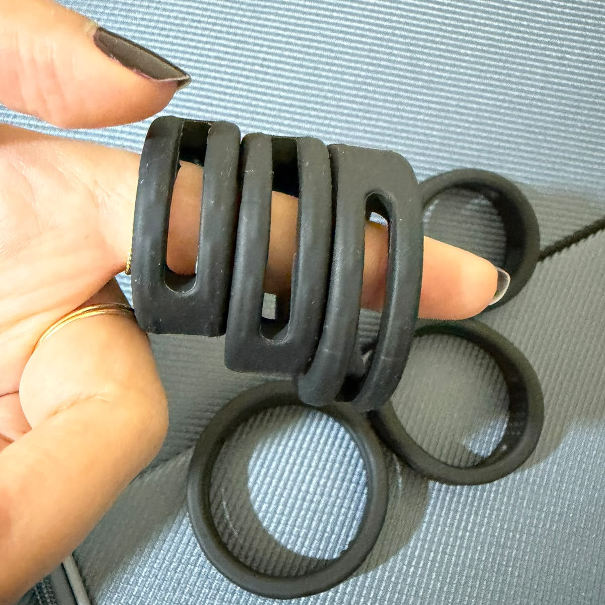 Cock Ring Set - Black Silicone, Multi-Size | Cumequoi