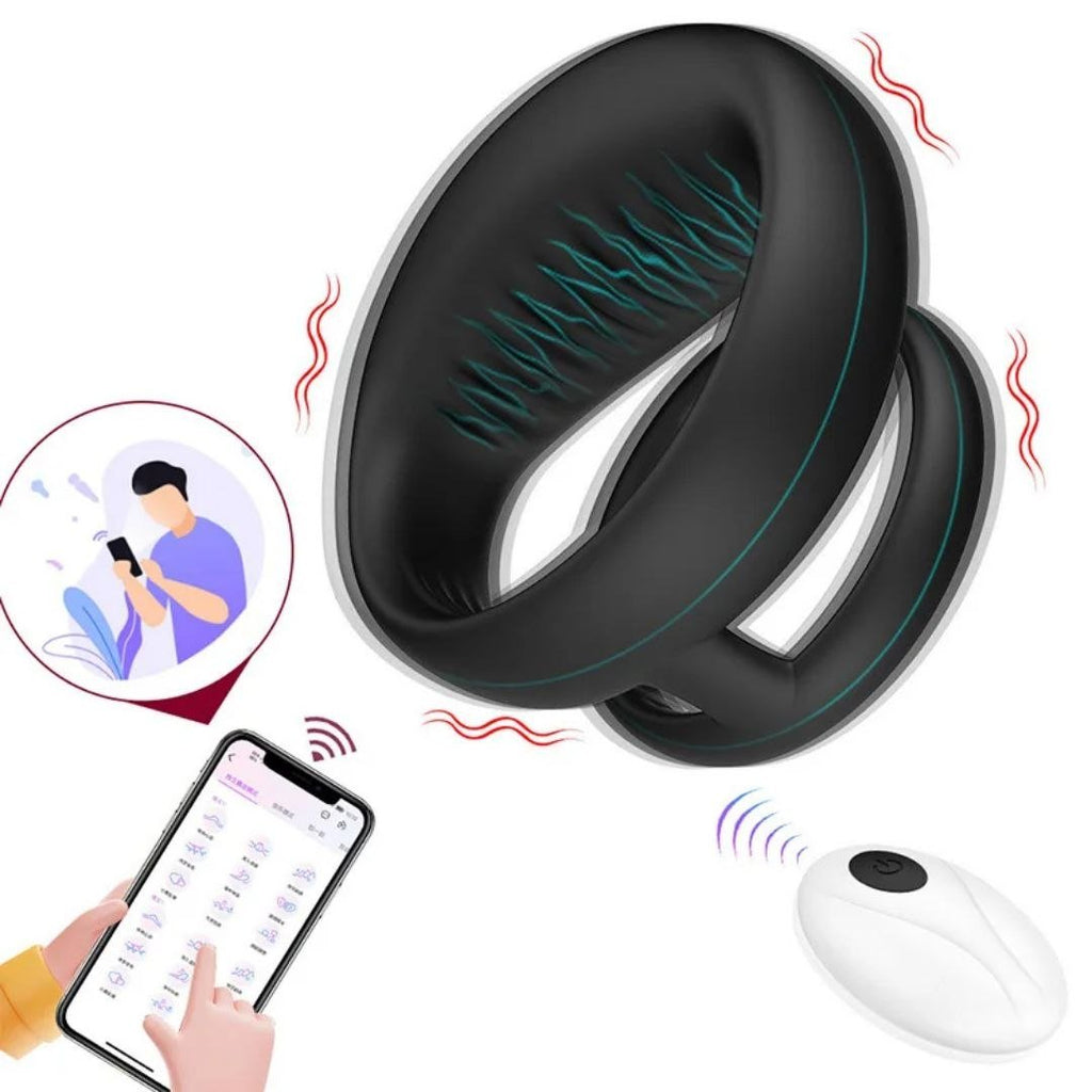 Electric Vibrating Male Ring Masturbator: Remote Controlled Stimulation - sex toy Cock Rings Lebanon