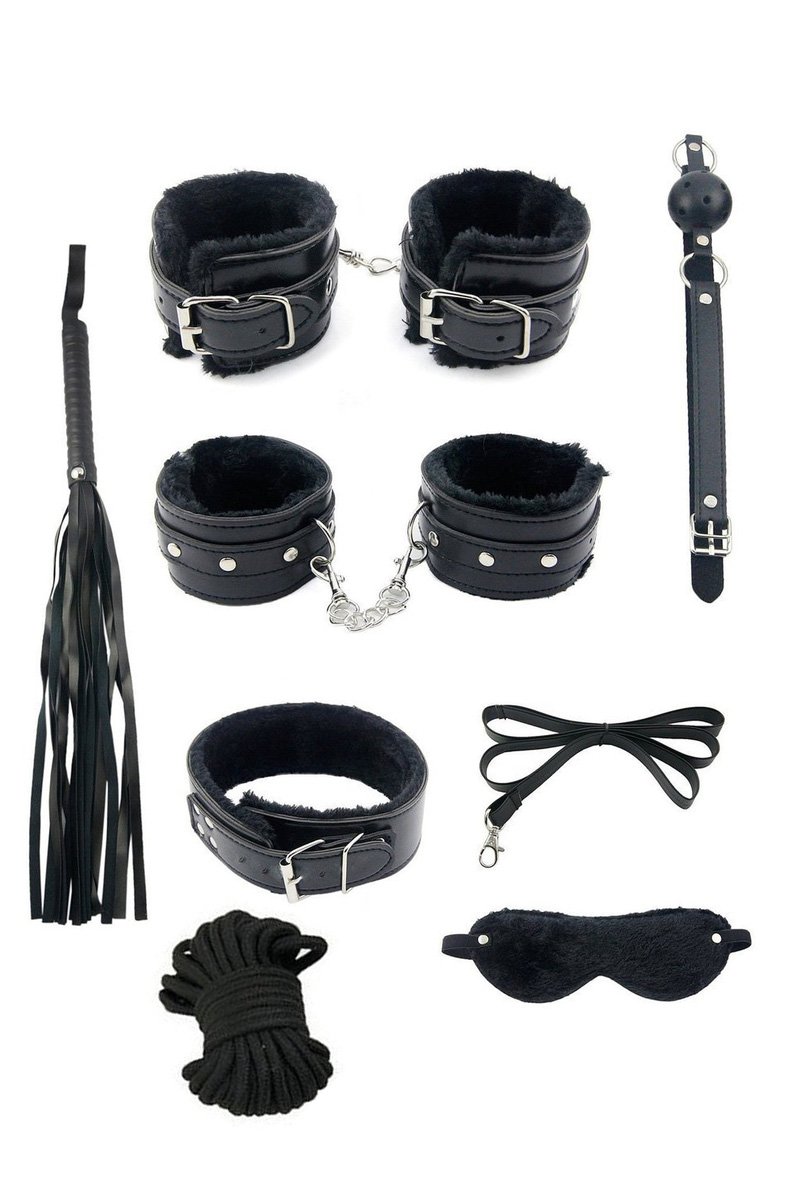 BDSM Sex Toys 7 Items Set: Black