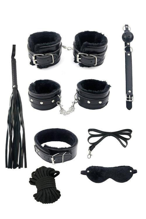 BDSM Sex Toys 7 Items Set: Black - Cumequoi BDSM sex toys Lebanon