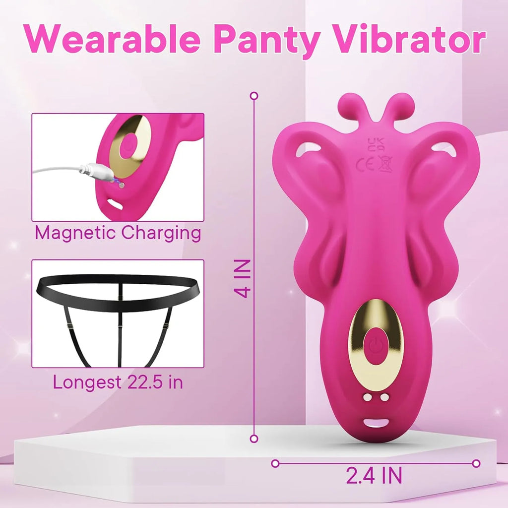 Thong Panties Wearable Vibrator: Clitoris Stimulation Butterfly Vibrator
