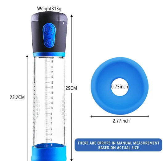 Penis pump size measurement scale showing length markings and suction cup detail sex toys Lebanon