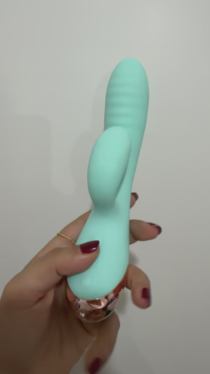 Inflatable Head Rabbit Vibrator: Medical Silicone